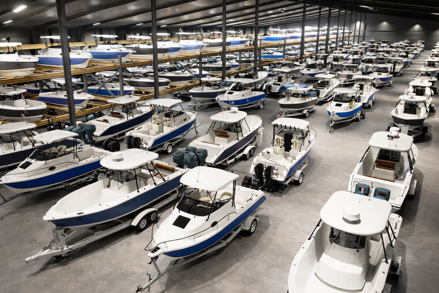 Harborvault indoor boat storage rendering